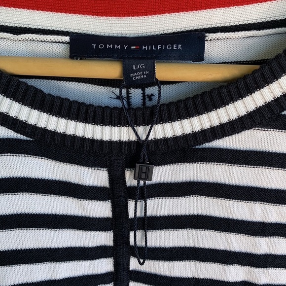 Tommy Hilfiger Striped Ribbed Sleeveless Sweater sz L - Picture 3 of 6